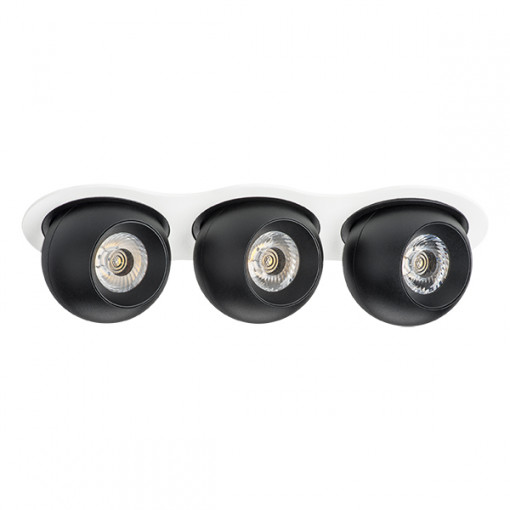i636747474 Светильник INTERO LED9W*3 850LM*3 24G БЕЛЫЙ/ЧЕРНЫЙ 4000K (217636+217074+217074+217074)