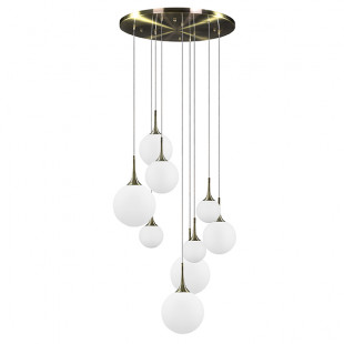 813091 (MD5081A-9EB)  Люстра GLOBO 9х40W  E14 electroplating bronze/white (в комплекте)