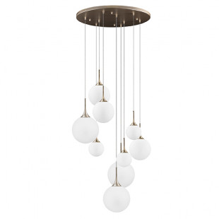 813093 (MD5081A-9GL)  Люстра GLOBO 9х40W  E14 champagne gold/white (в комплекте)