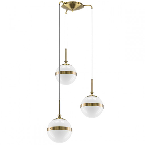 813131 (MD1803A-3EB) Люстра GLOBO 3х40W  E14 electroplating bronze/white (в комплекте)