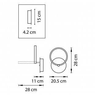 749612 (1184/1W) Бра BREVE LED 8W 580LM БЕЛЫЙ 3000K (в комплекте)