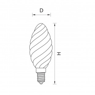 933704 Лампа LED FILAMENT 220V C35 E14 6W=65W 400-430LM 360G CL 4000K 30000H (в комплекте)